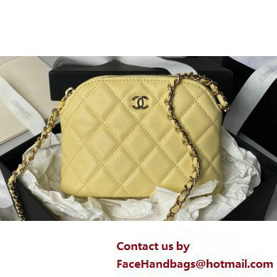 Chanel Grained Calfskin & Gold-Tone Metal Clutch with Chain Bag AP4000 Yellow 2025 - Click Image to Close